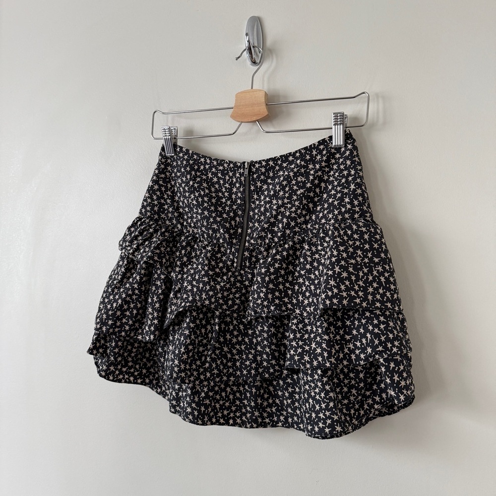 Aritzia-Black Star Patterned Ruffle Mini Skirt - Picture 3 of 6
